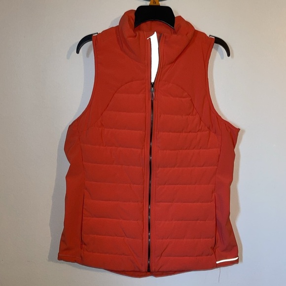 🌹TANGERINE PAPAYA REFLECTIVE PUFFER VEST - Picture 3 of 6
